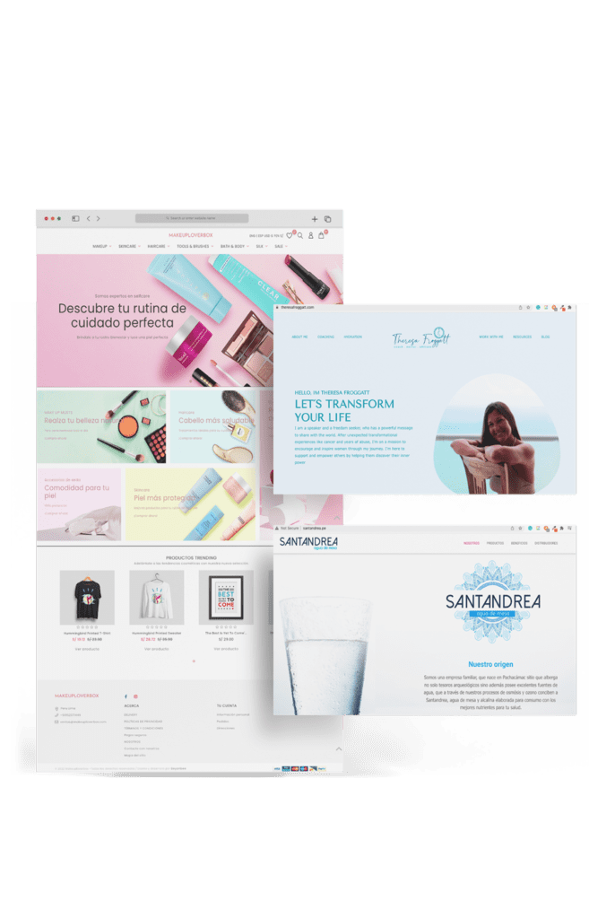 Different brand websites showcase