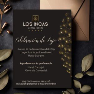 Invitation design for luxury hotel brand