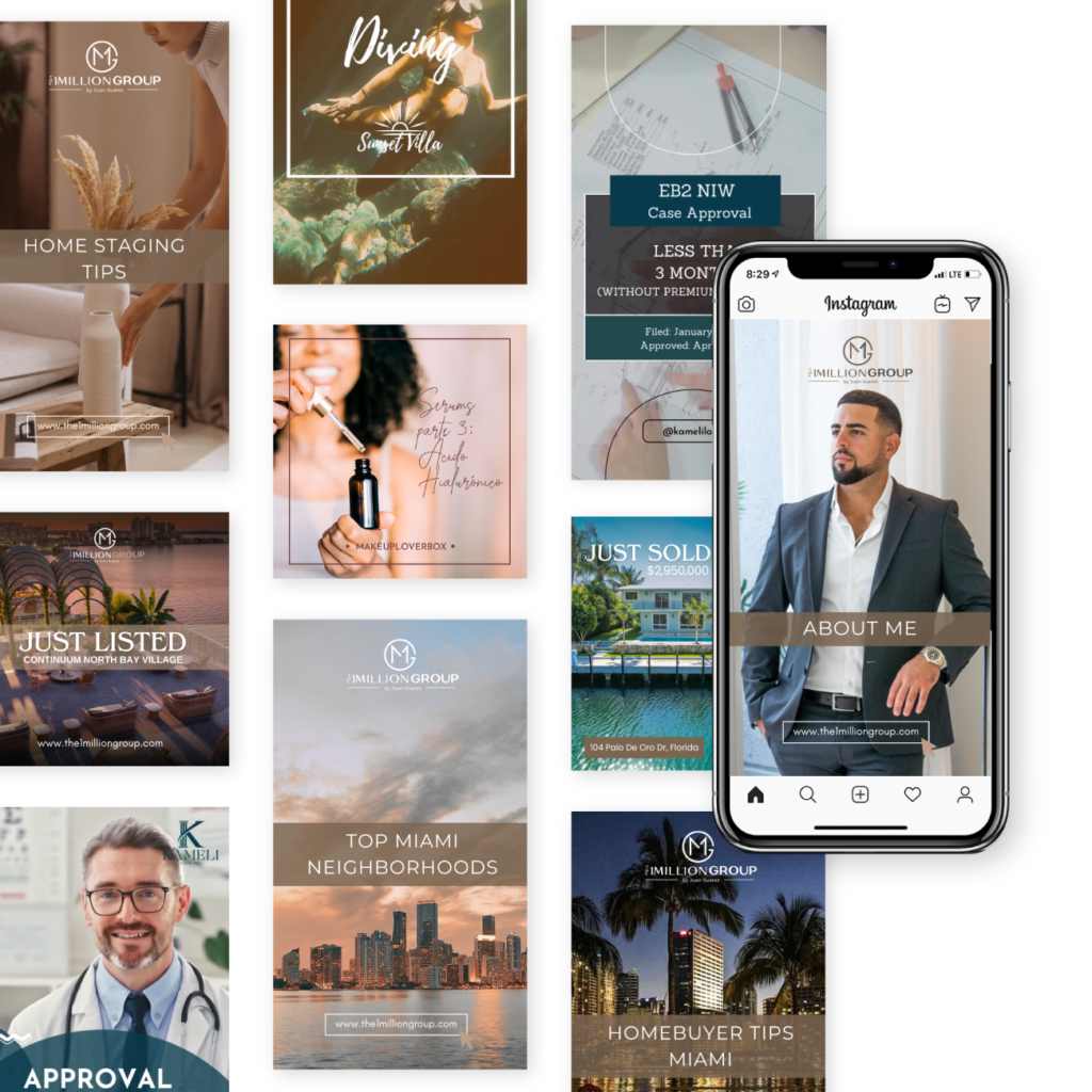Social media feed post showcase of many brands