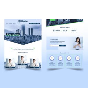 Website design for a finance brand