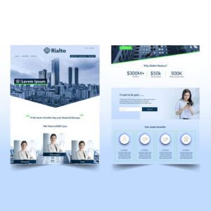Website design concept for a finance brand