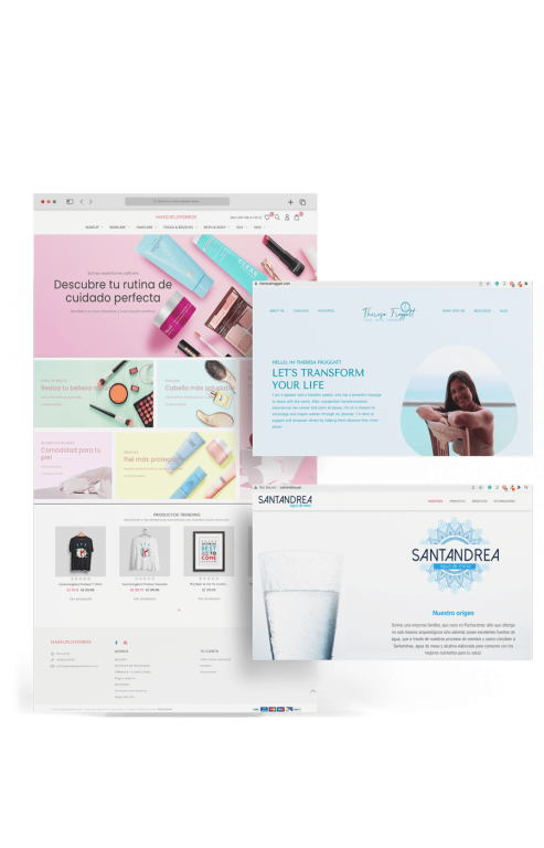 Different brand websites showcase